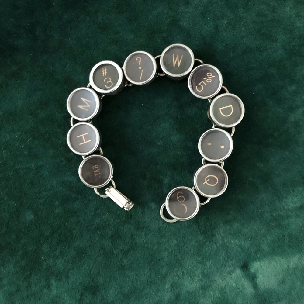 Unique typewriter key bracelet